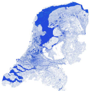 Water map of Netherlands
