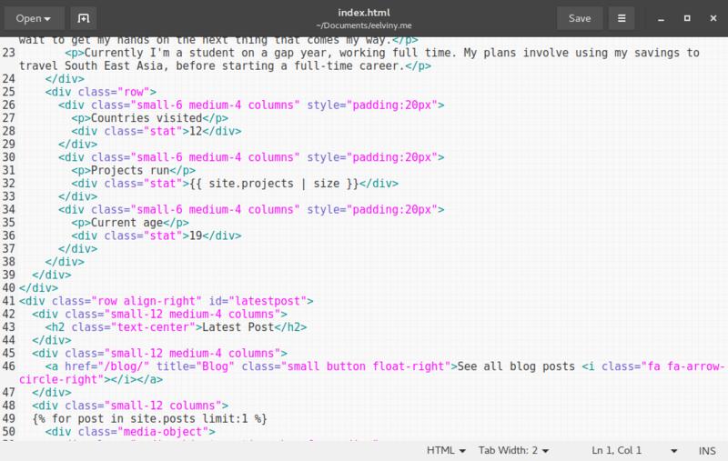 Index Page Jekyll Code